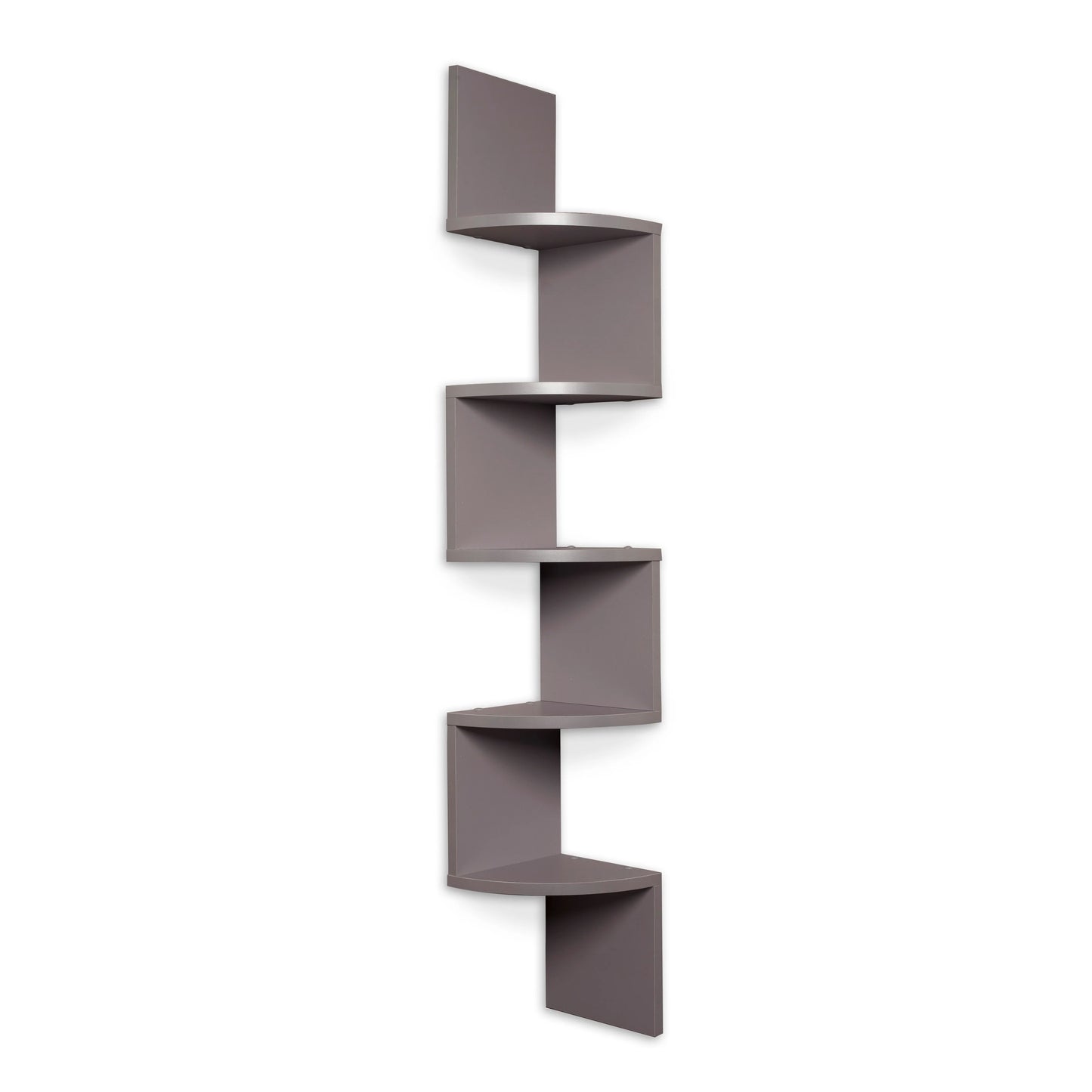 Danya B. Grey Laminate Large Corner Wall Mount Shelf