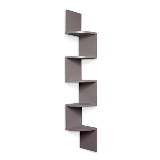 Danya B. Grey Laminate Large Corner Wall Mount Shelf