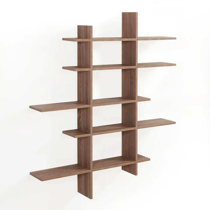 Danya B. Five Level Asymmetric Shelf - Weathered Oak