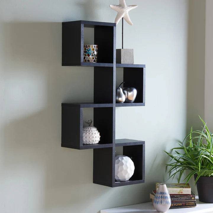 Cubby Chessboard Wall Shelf – Black