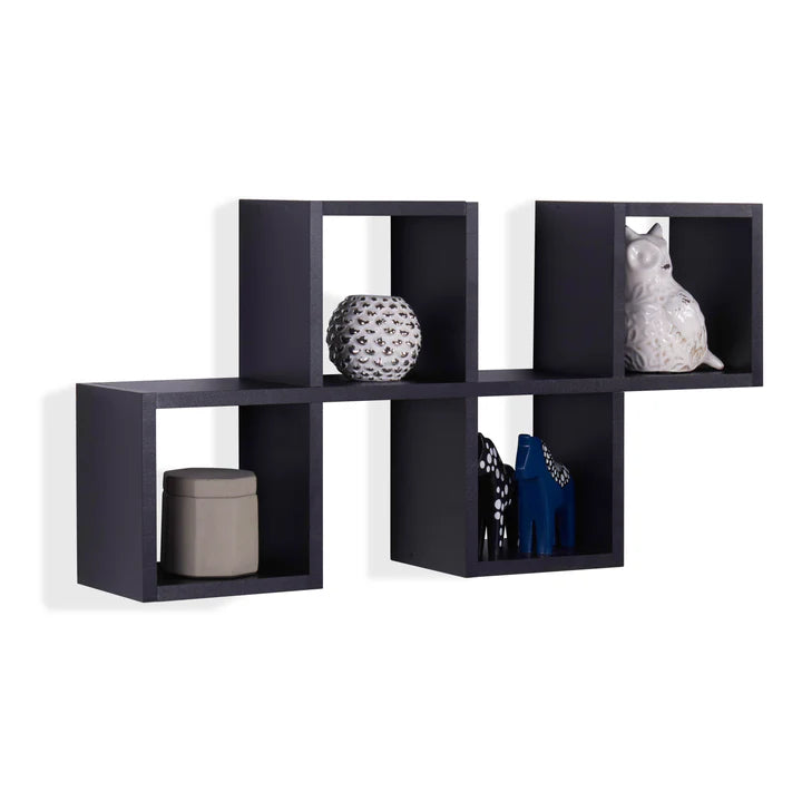 Cubby Chessboard Wall Shelf – Black