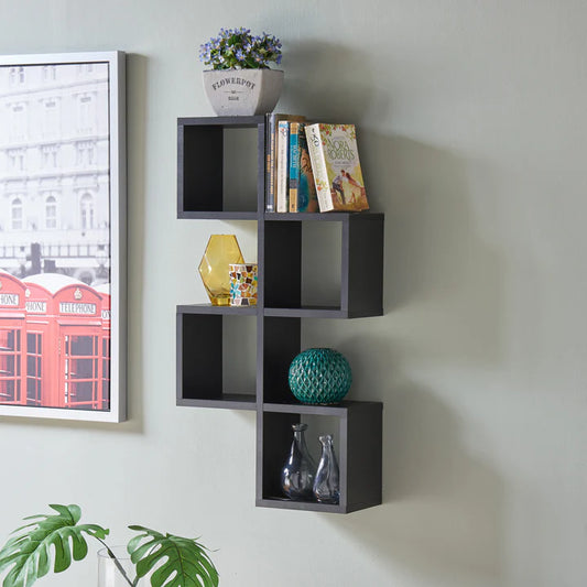 Cubby Chessboard Wall Shelf – Black