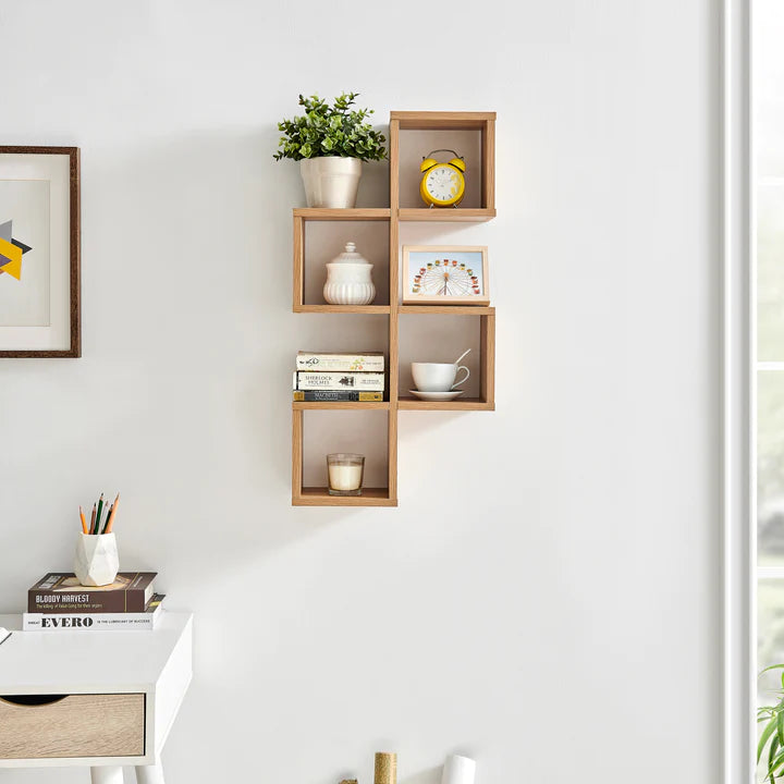 Cubby Chessboard Wall Shelf - Chestnut