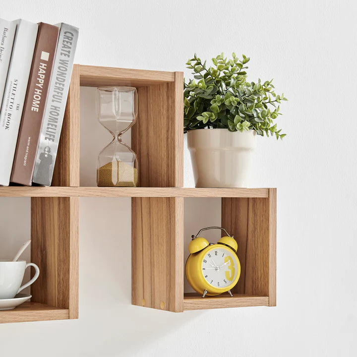 Cubby Chessboard Wall Shelf - Chestnut