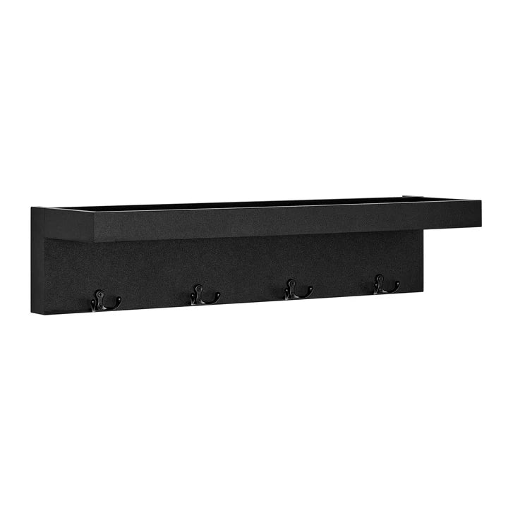 Wall Mounted Coat Rack with Decorative Ledge Shelf