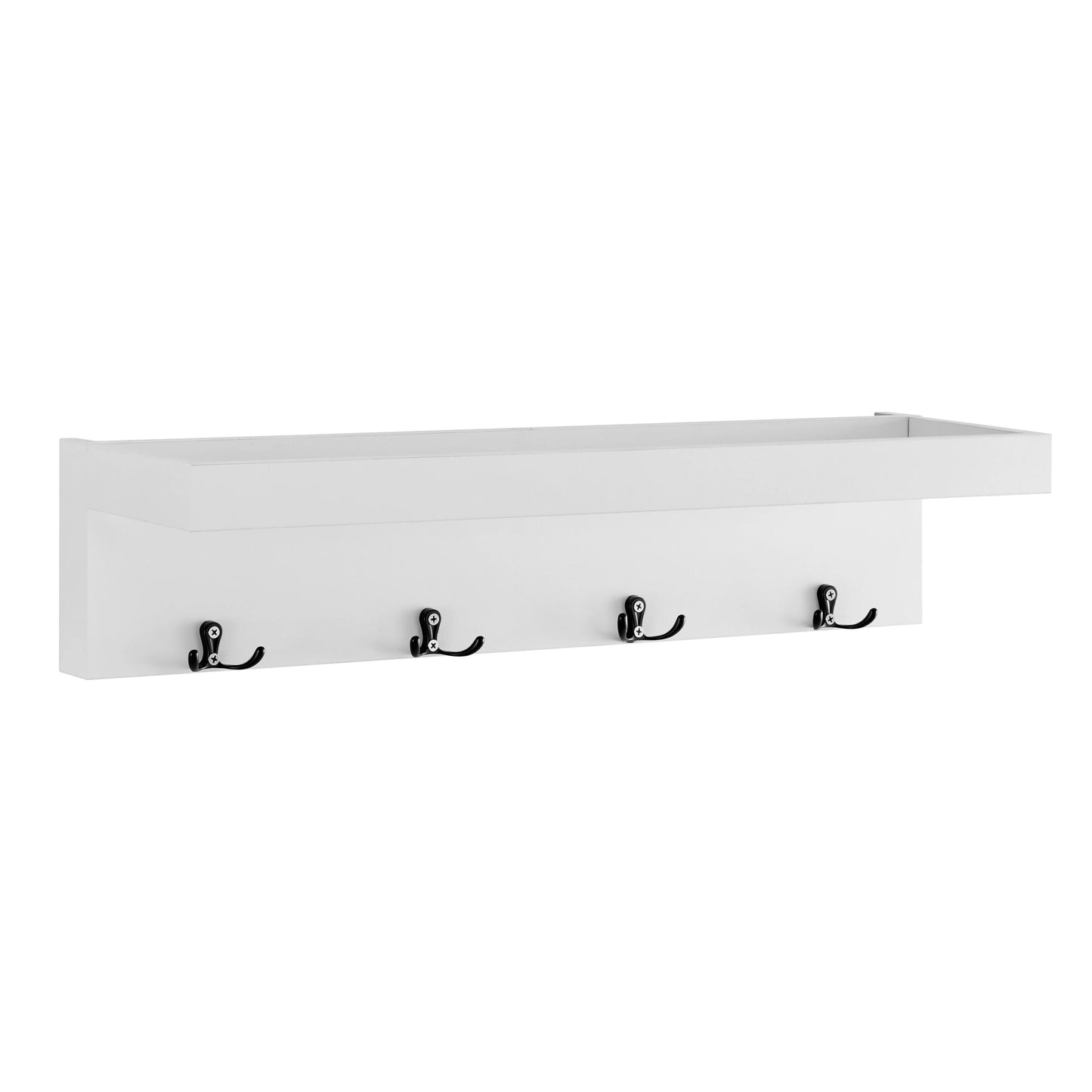 Wall Mounted Coat Rack with Decorative Ledge Shelf