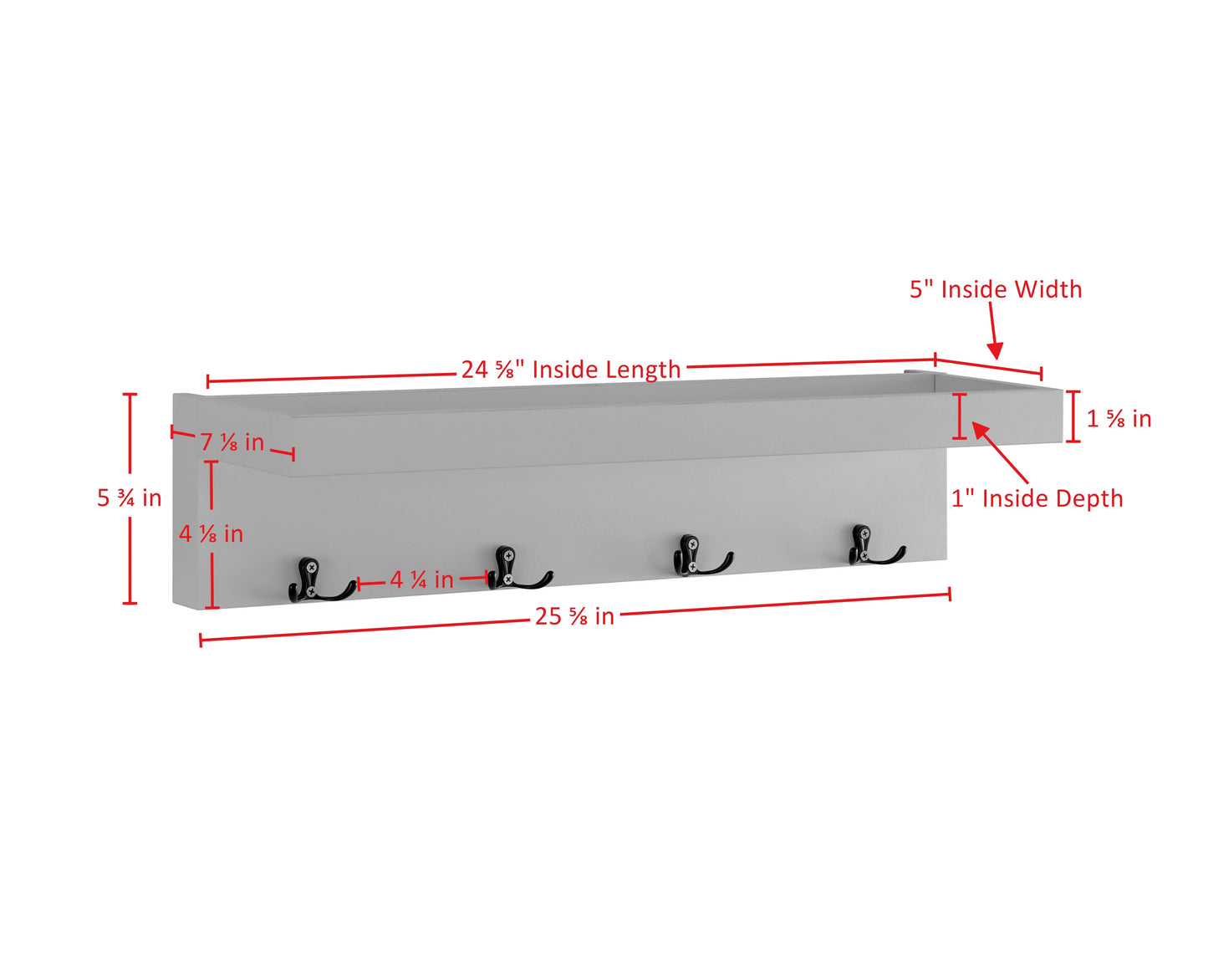 Wall Mounted Coat Rack with Decorative Ledge Shelf