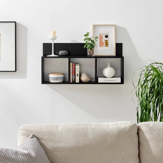 Triple Cubed Floating Shelf with Ledge