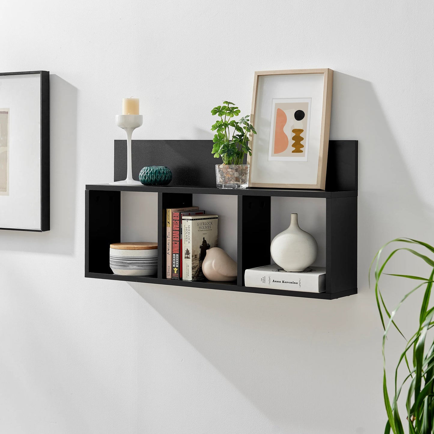 Triple Cubed Floating Shelf with Ledge