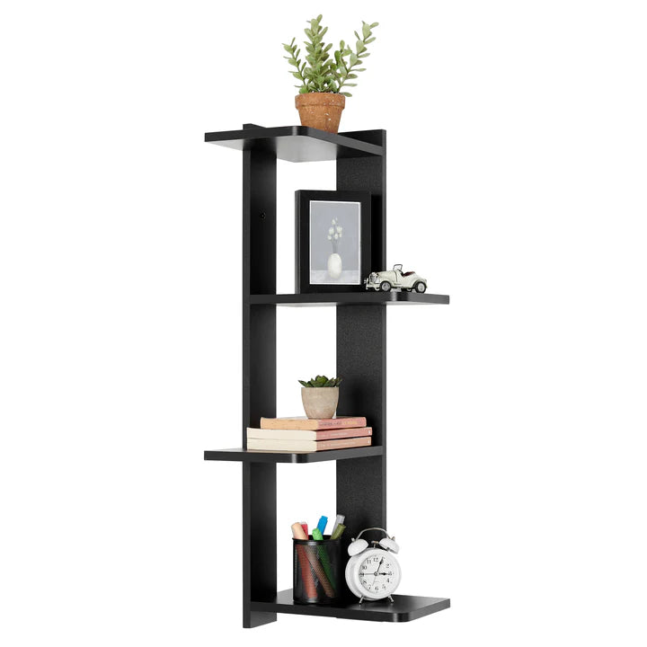 Alvar Corner 4-Tier Floating Ledge Column Wall Shelf