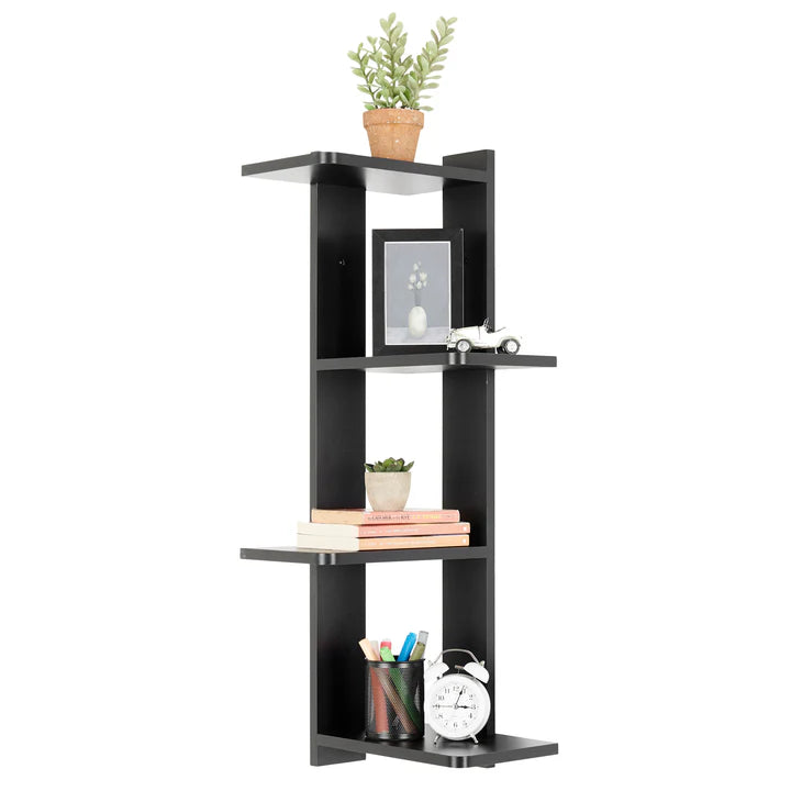 Alvar Corner 4-Tier Floating Ledge Column Wall Shelf