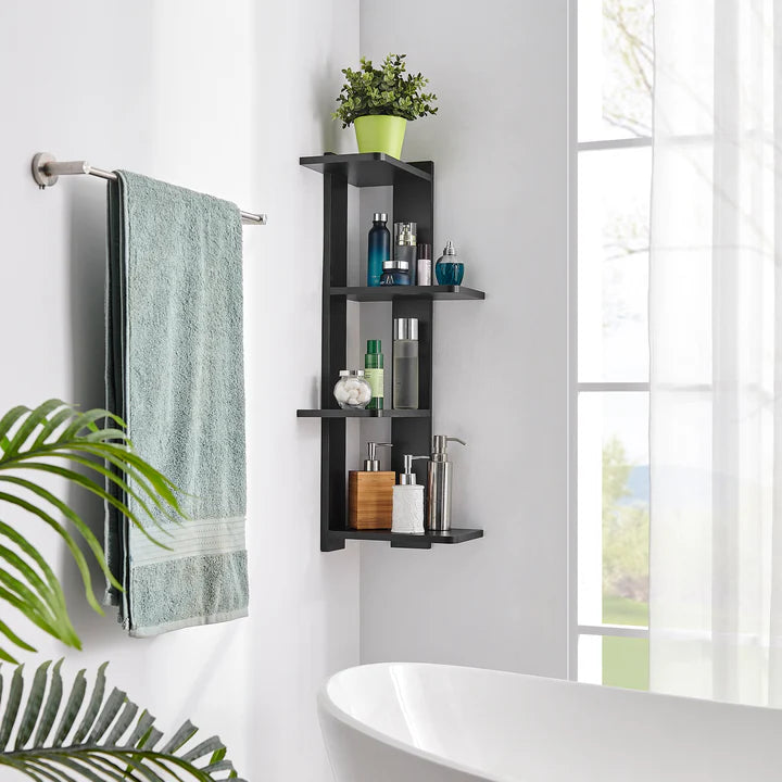 Alvar Corner 4-Tier Floating Ledge Column Wall Shelf