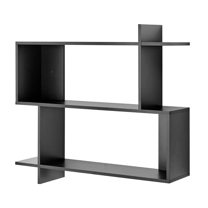 Manasa Floating Geometric Kilter Two-Tier Wall Shelf