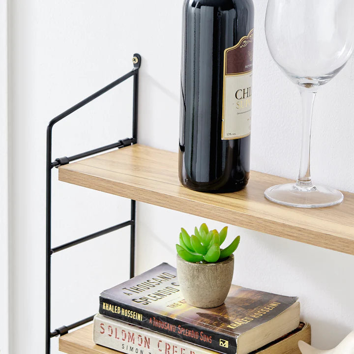 Severini Floating Bracket Farmhouse Two-Tier Wall Shelf