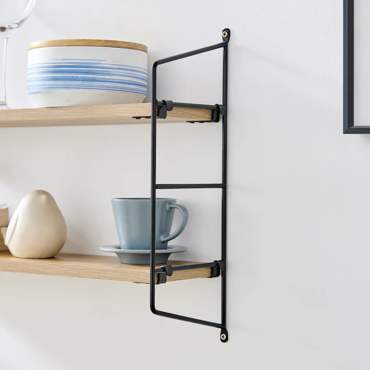 Severini Floating Bracket Farmhouse Two-Tier Wall Shelf