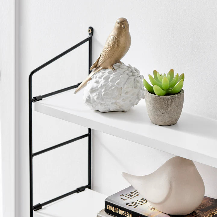 Severini Floating Bracket Farmhouse Two-Tier Wall Shelf