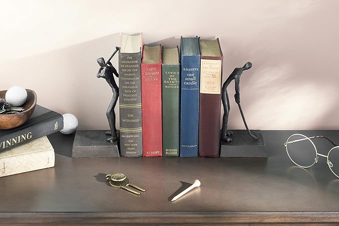 Golfers Iron Bookend Set – Golf Home and Office Décor