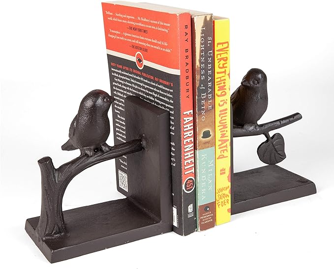 Birds on Branch Cast Iron Bookend Set