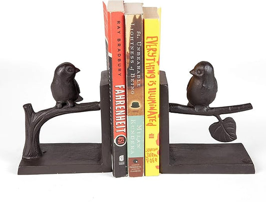 Birds on Branch Cast Iron Bookend Set