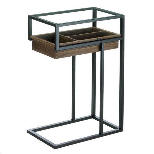 Contemporary Side Table With Slide Out Drawer