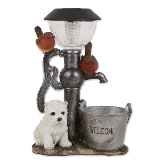 Little Pup And Water Pump  Solar Light