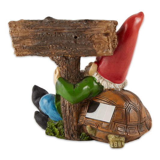 Sleeping Gnome Welcome Solar Statue