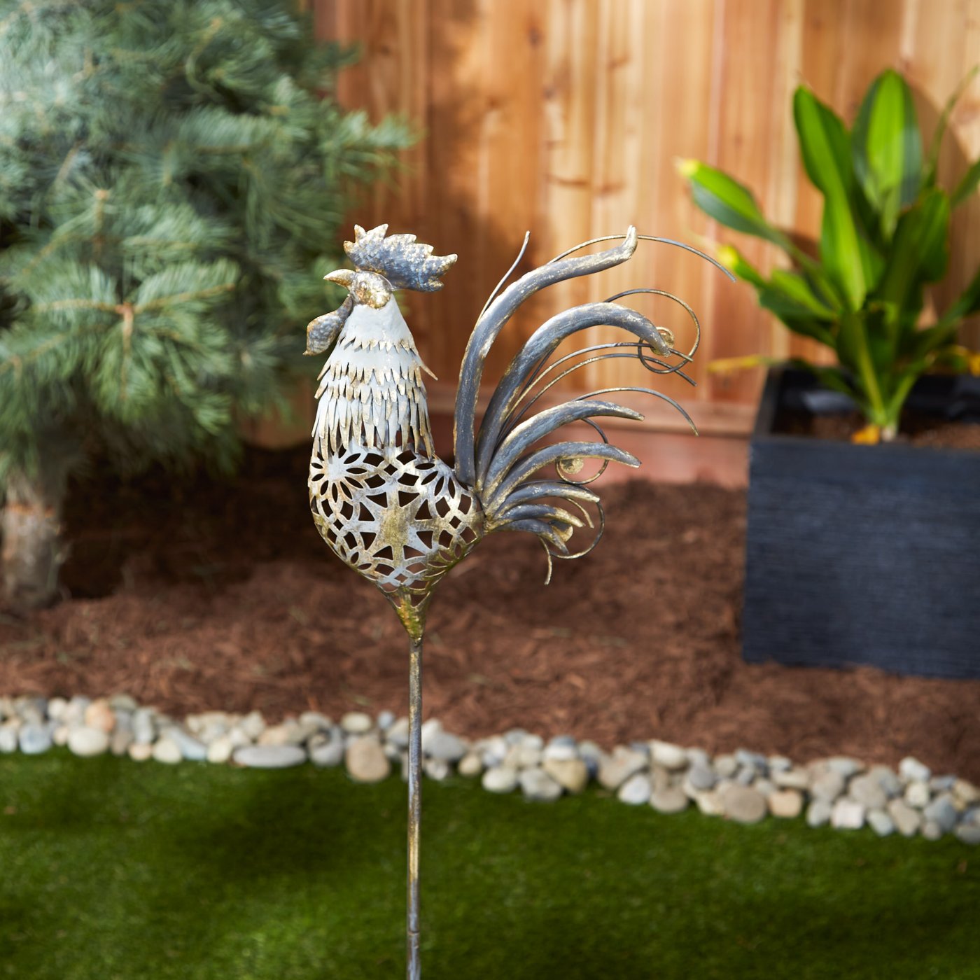 Iron Chicken Garden Stake