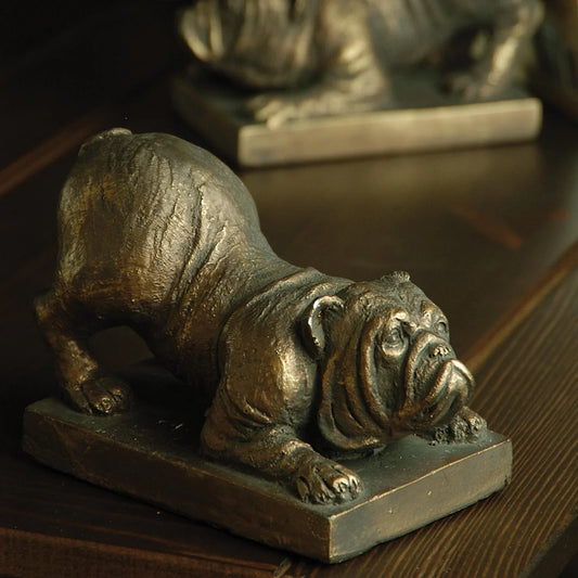 Resin Bulldog Bookends Pair