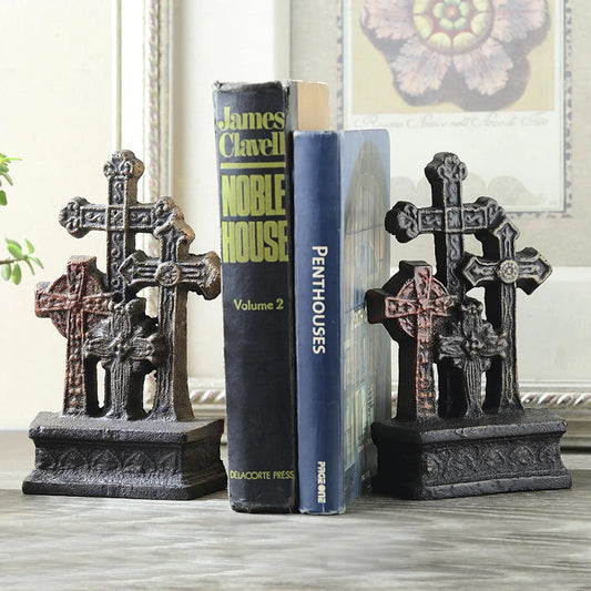 Multi Toned Finish Cross Bookends